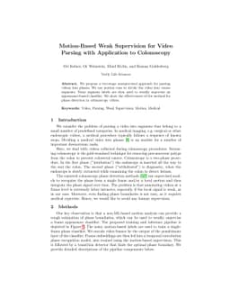 Motion-Based Weak Supervision for Video Parsing with Application to
  Colonoscopy