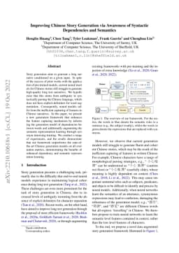 Improving Chinese Story Generation via Awareness of Syntactic
  Dependencies and Semantics