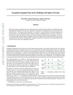 Irregularly-Sampled Time Series Modeling with Spline Networks