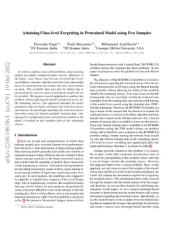 Attaining Class-level Forgetting in Pretrained Model using Few Samples