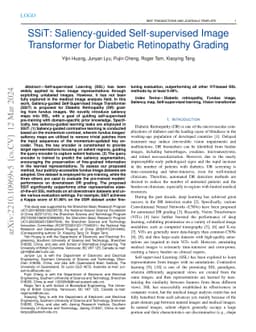 SSiT: Saliency-guided Self-supervised Image Transformer for Diabetic
  Retinopathy Grading