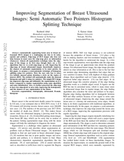 Improving Segmentation of Breast Ultrasound Images: Semi Automatic Two
  Pointers Histogram Splitting Technique