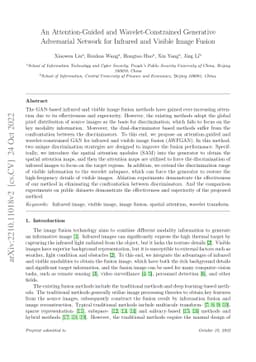 An Attention-Guided and Wavelet-Constrained Generative Adversarial
  Network for Infrared and Visible Image Fusion