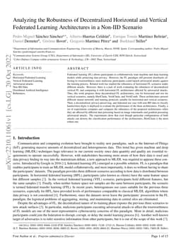 Analyzing the Robustness of Decentralized Horizontal and Vertical
  Federated Learning Architectures in a Non-IID Scenario