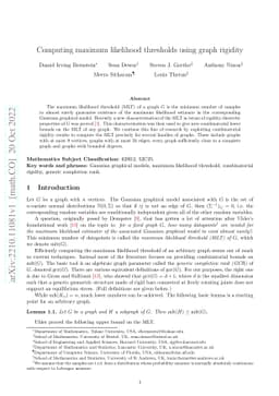 Computing maximum likelihood thresholds using graph rigidity