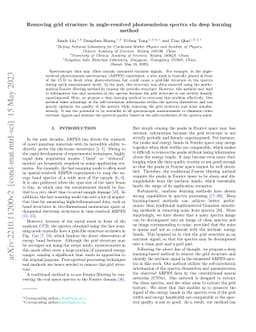 Removing grid structure in angle-resolved photoemission spectra via deep
  learning method
