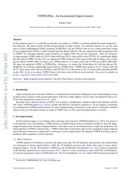 YOWO-Plus: An Incremental Improvement