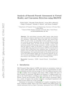 Analysis of Smooth Pursuit Assessment in Virtual Reality and Concussion
  Detection using BiLSTM