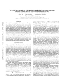 Dynamic selection of p-norm in linear adaptive filtering via online
  kernel-based reinforcement learning
