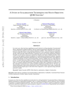A Study of Scalarisation Techniques for Multi-Objective QUBO Solving
