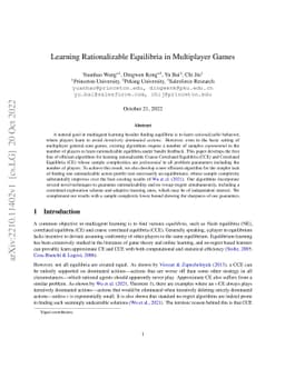Learning Rationalizable Equilibria in Multiplayer Games