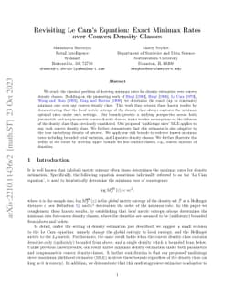 Revisiting Le Cam's Equation: Exact Minimax Rates over Convex Density
  Classes