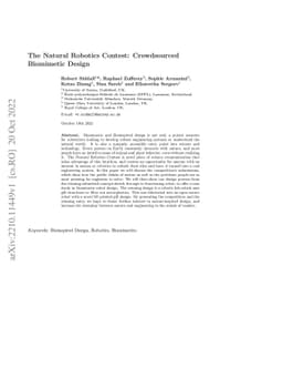 The Natural Robotics Contest: Crowdsourced Biomimetic Design