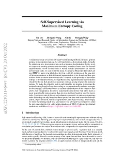 Self-Supervised Learning via Maximum Entropy Coding