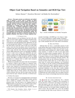 Object Goal Navigation Based on Semantics and RGB Ego View