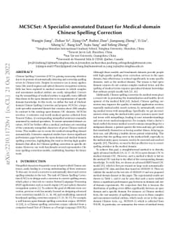 MCSCSet: A Specialist-annotated Dataset for Medical-domain Chinese
  Spelling Correction