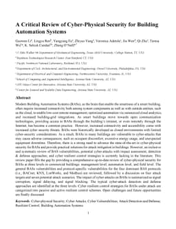 A critical review of cyber-physical security for building automation
  systems