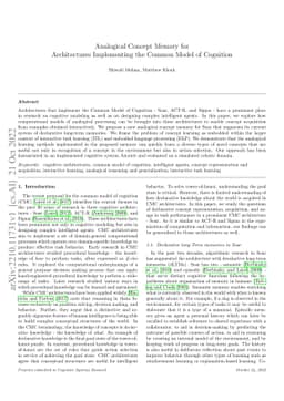 Analogical Concept Memory for Architectures Implementing the Common
  Model of Cognition