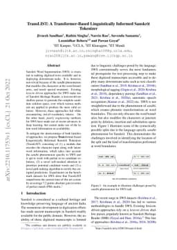 TransLIST: A Transformer-Based Linguistically Informed Sanskrit
  Tokenizer