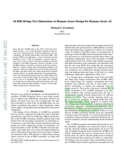 AI-HRI Brings New Dimensions to Human-Aware Design for Human-Aware AI