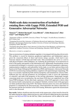 Multi-scale data reconstruction of turbulent rotating flows with Gappy
  POD, Extended POD and Generative Adversarial Networks