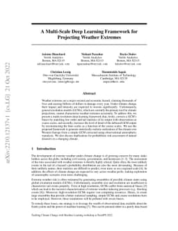 A Multi-Scale Deep Learning Framework for Projecting Weather Extremes