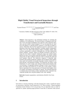 High-Fidelity Visual Structural Inspections through Transformers and
  Learnable Resizers