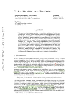 Neural Architectural Backdoors