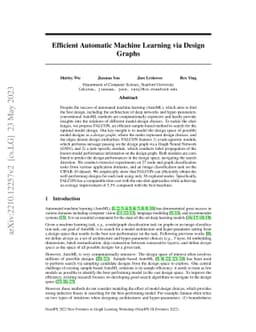 Efficient Automatic Machine Learning via Design Graphs