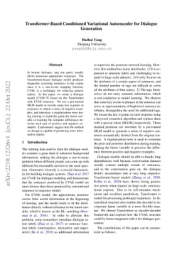 Transformer-Based Conditioned Variational Autoencoder for Dialogue
  Generation