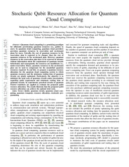 Stochastic Qubit Resource Allocation for Quantum Cloud Computing