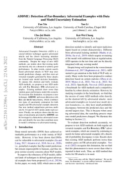 ADDMU: Detection of Far-Boundary Adversarial Examples with Data and
  Model Uncertainty Estimation