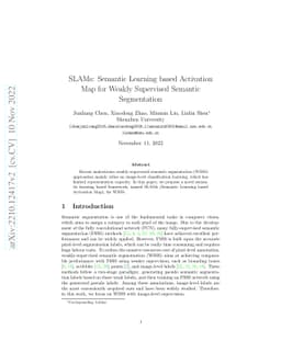 SLAMs: Semantic Learning based Activation Map for Weakly Supervised
  Semantic Segmentation