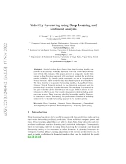 Volatility forecasting using Deep Learning and sentiment analysis