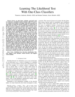 Learning The Likelihood Test With One-Class Classifiers