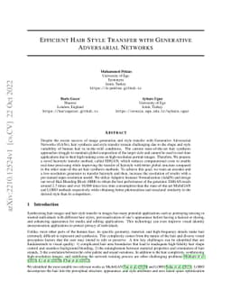 Efficient Hair Style Transfer with Generative Adversarial Networks