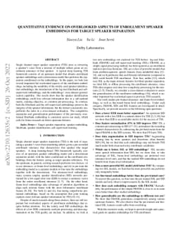 Quantitative Evidence on Overlooked Aspects of Enrollment Speaker
  Embeddings for Target Speaker Separation