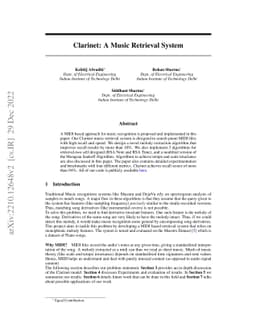 Clarinet: A Music Retrieval System
