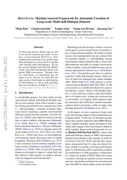 BotsTalk: Machine-sourced Framework for Automatic Curation of
  Large-scale Multi-skill Dialogue Datasets