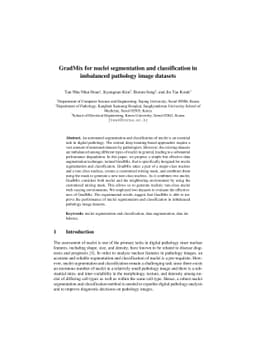 GradMix for nuclei segmentation and classification in imbalanced
  pathology image datasets