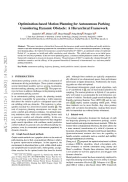 Optimization-based Motion Planning for Autonomous Parking Considering
  Dynamic Obstacle: A Hierarchical Framework