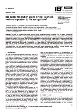 Iris super-resolution using CNNs: is photo-realism important to iris
  recognition?