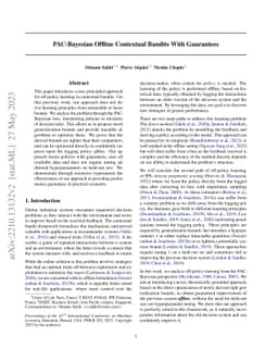 PAC-Bayesian Offline Contextual Bandits With Guarantees