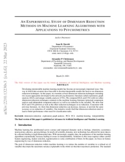 An Experimental Study of Dimension Reduction Methods on Machine Learning
  Algorithms with Applications to Psychometrics
