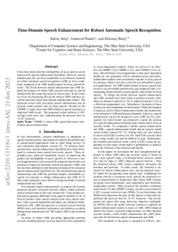 Time-Domain Speech Enhancement for Robust Automatic Speech Recognition