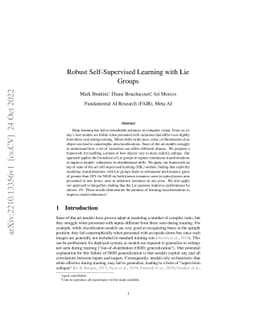 Robust Self-Supervised Learning with Lie Groups