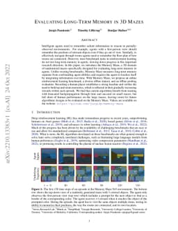 Evaluating Long-Term Memory in 3D Mazes