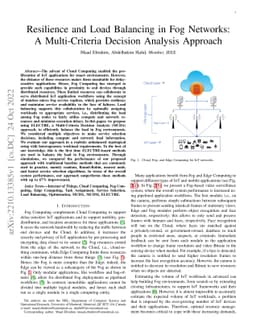 Resilience and Load Balancing in Fog Networks: A Multi-Criteria Decision
  Analysis Approach