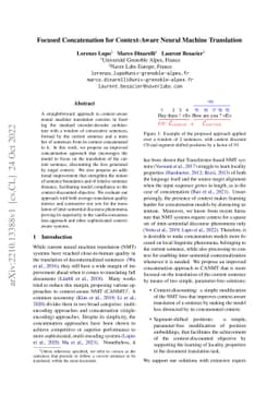 Focused Concatenation for Context-Aware Neural Machine Translation