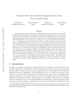 Subspace Recovery from Heterogeneous Data with Non-isotropic Noise